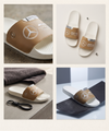 Premium White & Tan Motorsport Slide Sandals with AMG Petronas Branding