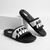 Men’s Black & White Bold Graphic Comfort Sliders – Stylish Casual Slip-On Sandals