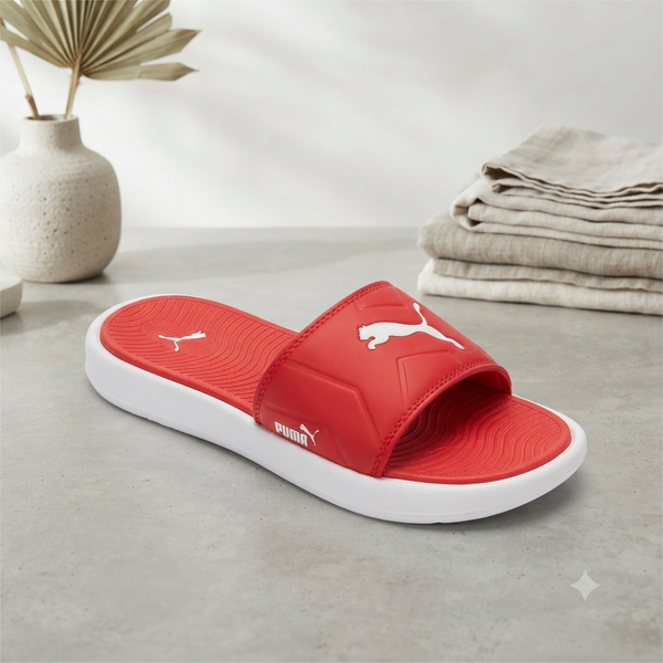 Ultra-Cushion Sport Slides for Men & Women – Red Casual Footwear