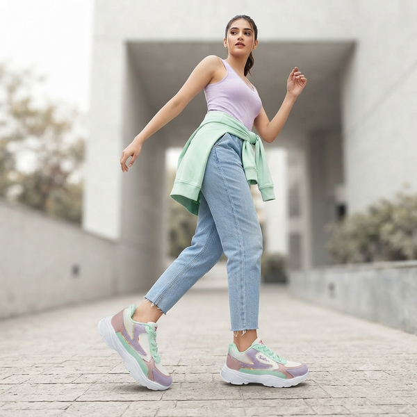 Pastel Dreams: Lightweight Women’s Memory Foam Sports Sneakers