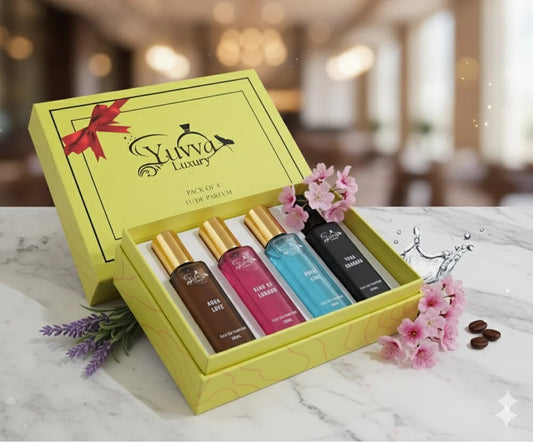 Yuvva Luxury Long Lasting Unisex Perfume Gift Pack of 4 Luxury Set
