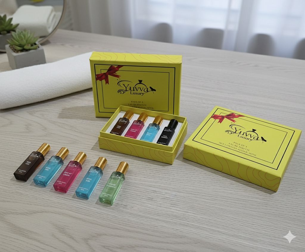 Yuvva Luxury Long Lasting Unisex Perfume Gift Set | 4x20ml Perfume for Man & Woman | Woody, Aquatic, Sweet, Premium Fragrance Scent | ROYAL KING, KING OF LONDON | Gifts for Men and Women 24 HOURS LONG LASTING
