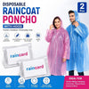 Disposable Rain Card Poncho pack | Pocket Size Waterproof Emergency Raincoat for Men & Women | Lightweight Travel Rainwear | Reusable 2-3 Times