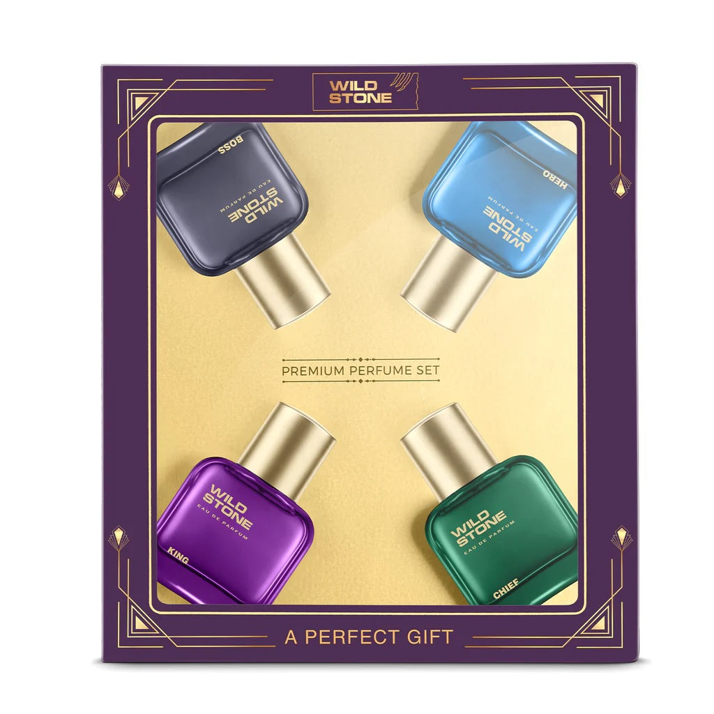 Wild Stone Chief, Hero, Boss and King Perfume Combo for Men, Long Lasting Smell | Pack of 4 (30ml each)