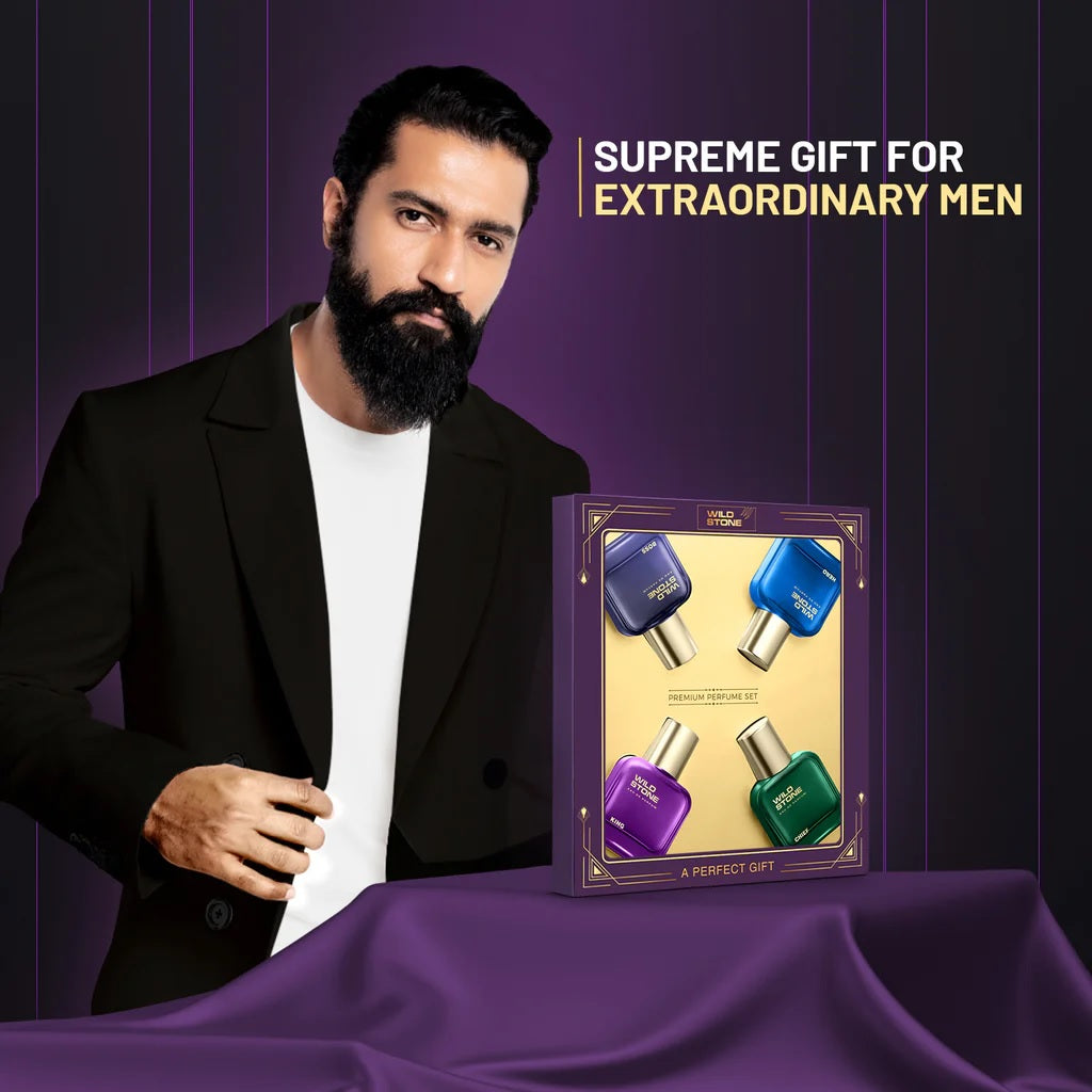 Wild Stone Chief, Hero, Boss and King Perfume Combo for Men, Long Lasting Smell | Pack of 4 (30ml each)