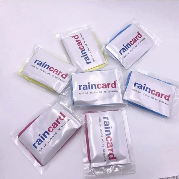 Disposable Rain Card Poncho pack | Pocket Size Waterproof Emergency Raincoat for Men & Women | Lightweight Travel Rainwear | Reusable 2-3 Times